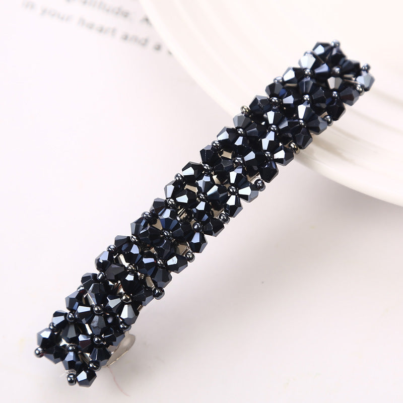 Simple Crystal Braided Spring Clip