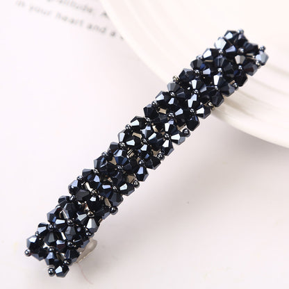 Simple Crystal Braided Spring Clip