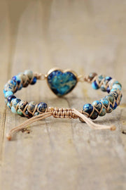 Handmade Heart Shape Natural Stone Bracelet