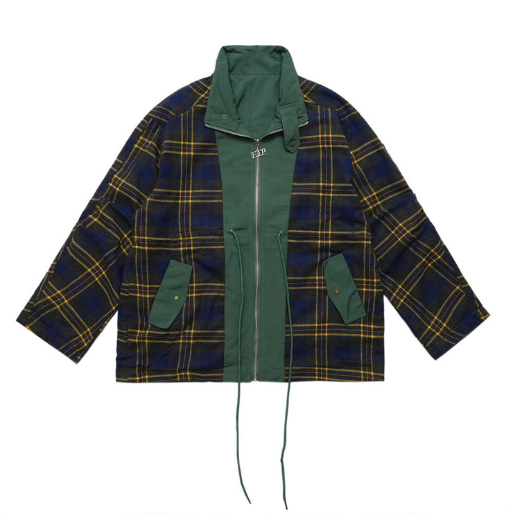 Double-sided Plaid Jacket Coat For Men