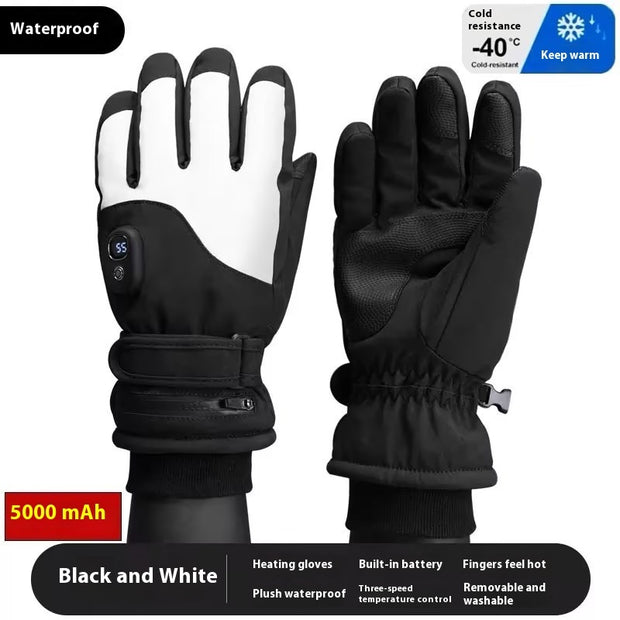 Winter Warm Thick Windproof Electric Heating Gloves