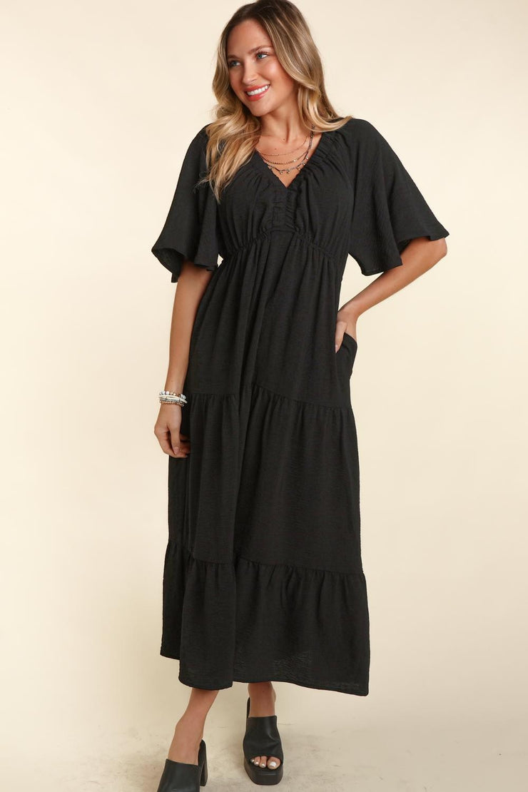 Haptics Tiered Babydoll Maxi Dress with Side Pocket