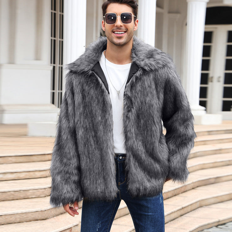 Men Short Fox Fur Coat