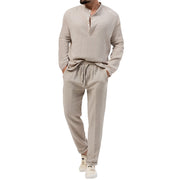 Men Solid Color Casual Set