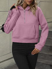 Mandy Zip-Up Raglan Sleeve Hoodie with Pocket