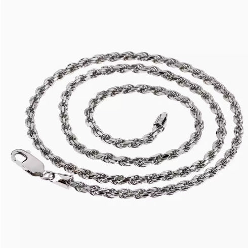 Sterling Silver Plated Fried Dough Twists Chain For Men