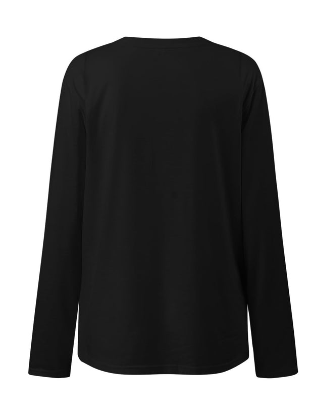 Ruched Round Neck Long Sleeve T-Shirt