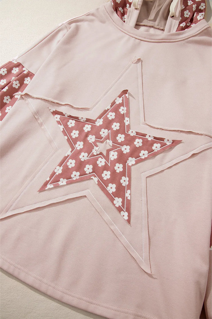 Drawstring Star Long Sleeve Hoodie