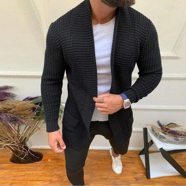 Striped Casual Knitted Cardigan For  Men