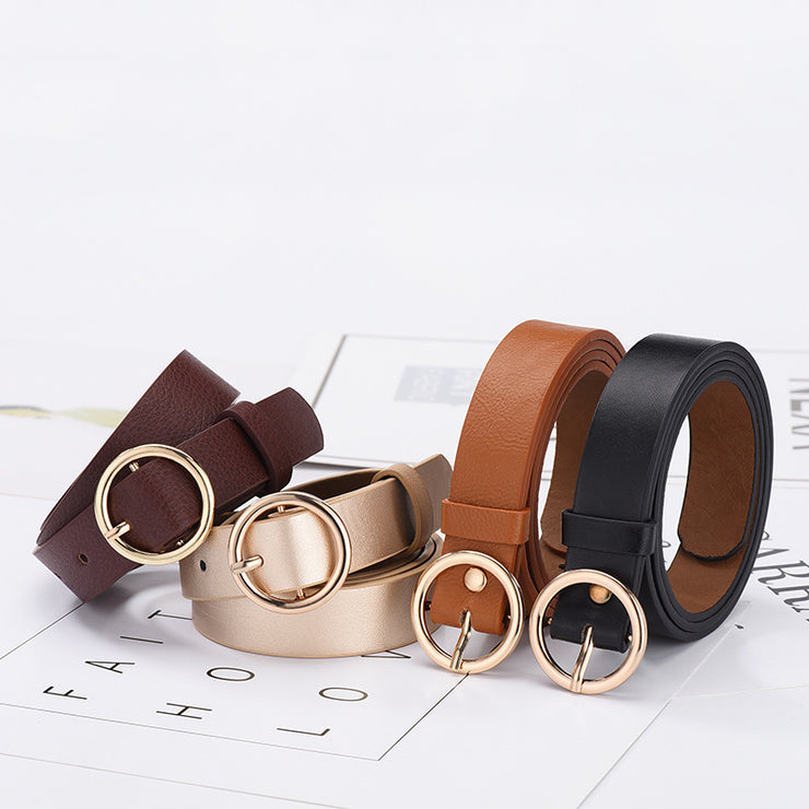 Women's Versatile Round Buckle Belt