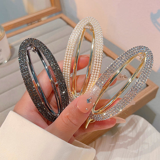 Sparkling Round Curved Hair Buckle Clip