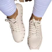 Woman Casual Lace-up Canvas Sneakers