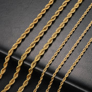 Stainless Steel Hemp Gold plated Ornament Necklace