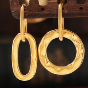 18K Gold-Plated Titanium Steel Annulus Earrings