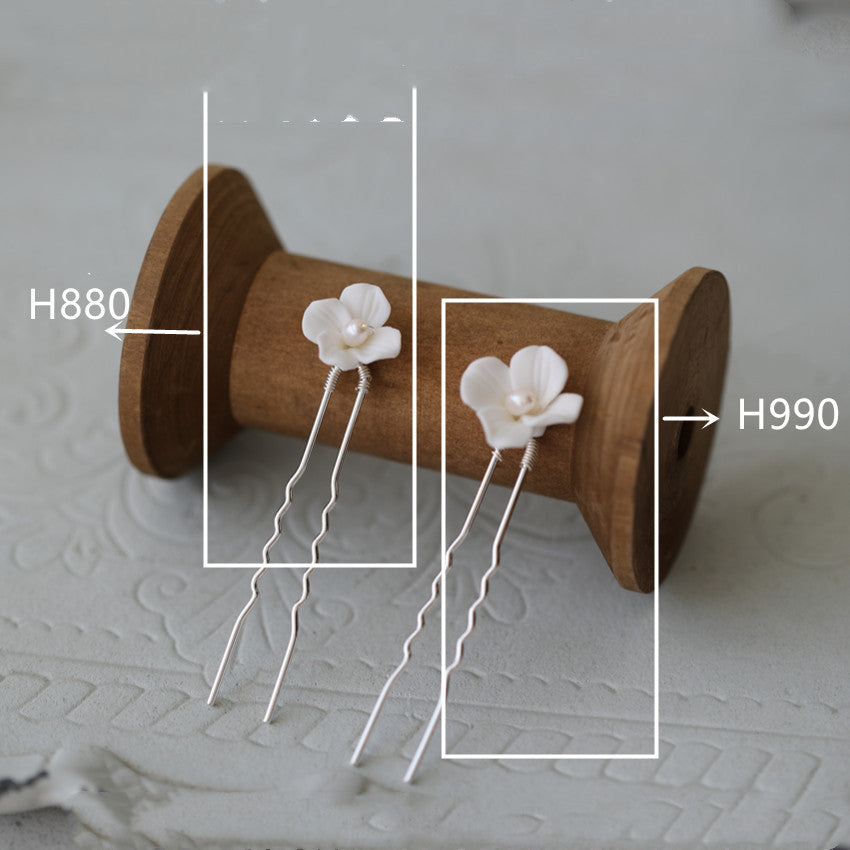 White Flower Hair Fork