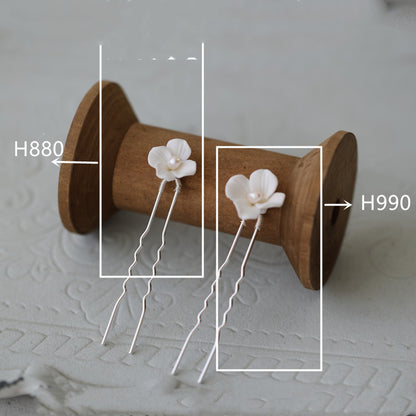 White Flower Hair Fork