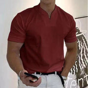 Men Stand Collar Short Sleeve Polo