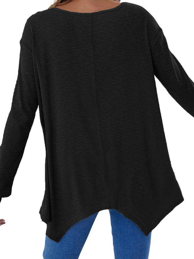 Full Size V-Neck Long Sleeve T-Shirt