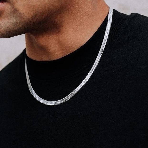 Men Silver Plated Chain