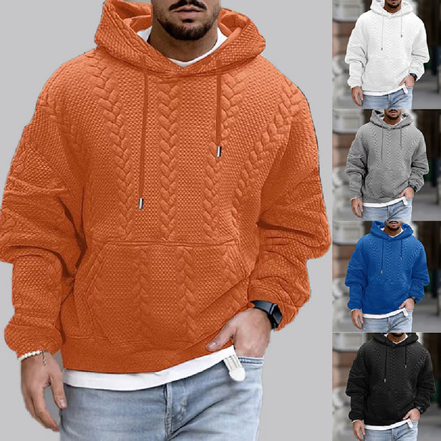 Solid Color Long-sleeved Hoodies For Men