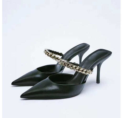 Woman Low Stiletto Heel