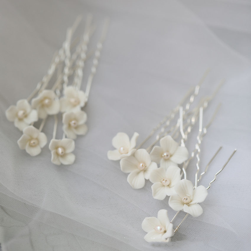 White Flower Hair Fork