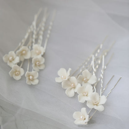 White Flower Hair Fork