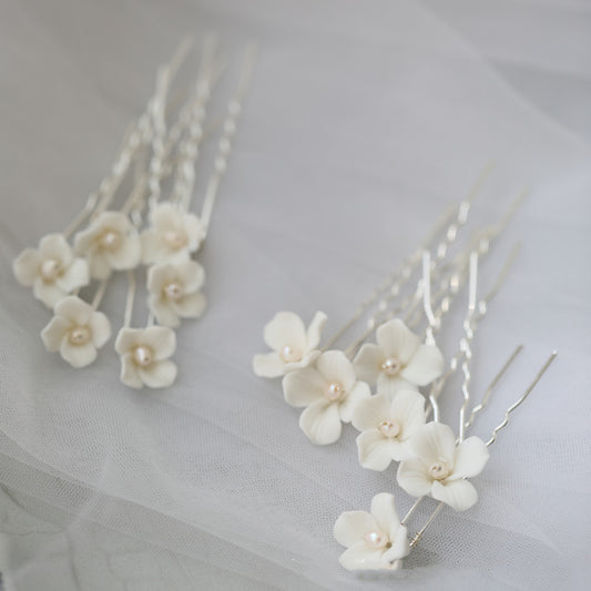 White Flower Hair Fork