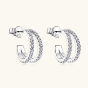 Moissanite 925 Sterling Silver C-Hoop Earrings