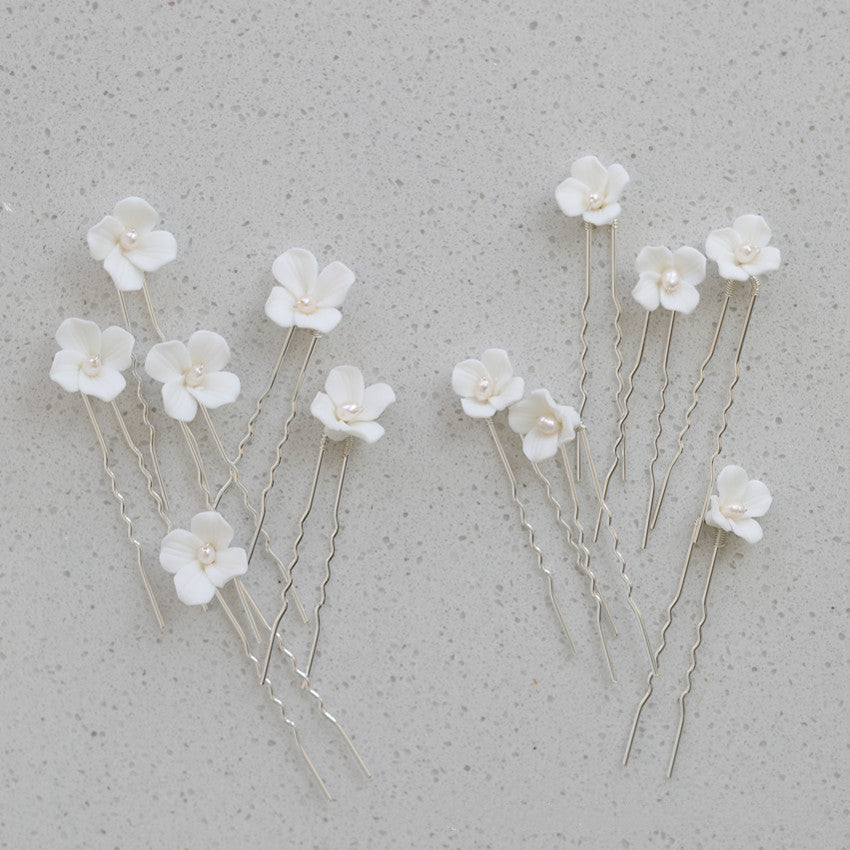White Flower Hair Fork