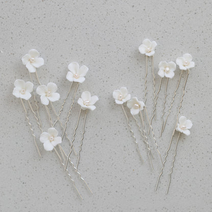 White Flower Hair Fork