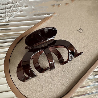 Women Pearlescent Brown Claw Clip