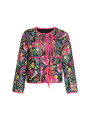 Tied Printed Long Sleeve Jacket