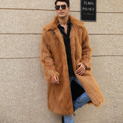 Men Long Fox Warm Coat