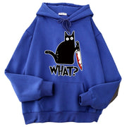 Killer Black Cat Surprised Hoodies Male