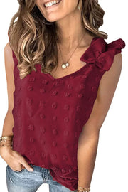 Full Size Swiss Dot V-Neck Tank