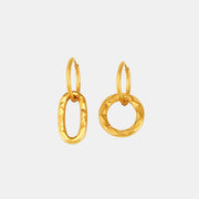 18K Gold-Plated Titanium Steel Annulus Earrings