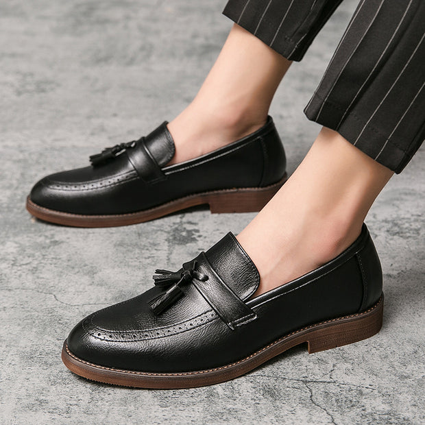 Men Tasssel Style Cowhide Bottom Loafers