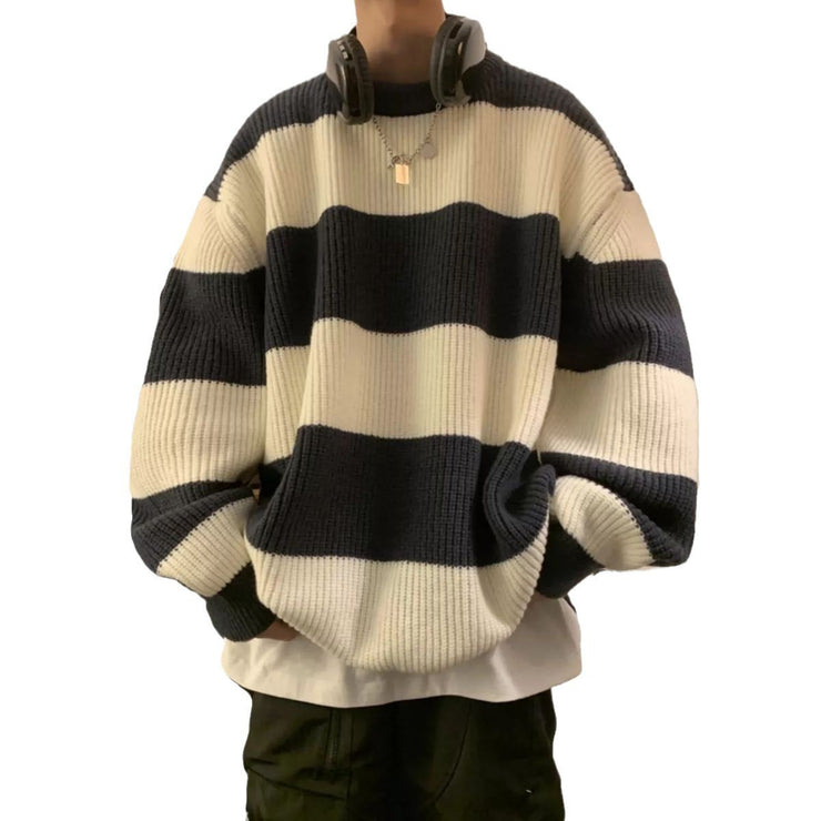 Men's Vintage Stripe Knitwear Coat