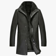 Leather With Fleece Lining Thickened Men's Jacket