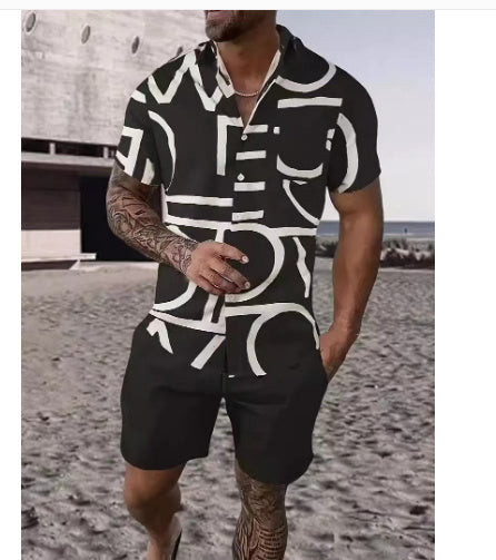 Men Polyester hawaiian Set