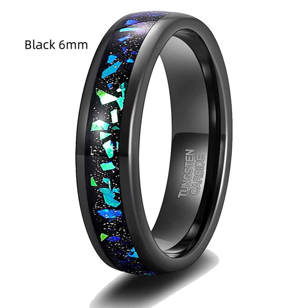 Black Unisex Tungsten Steel Ring