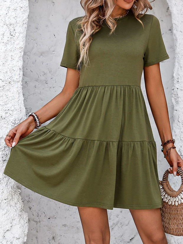 Mandy Round Neck Short Sleeve Mini Dress