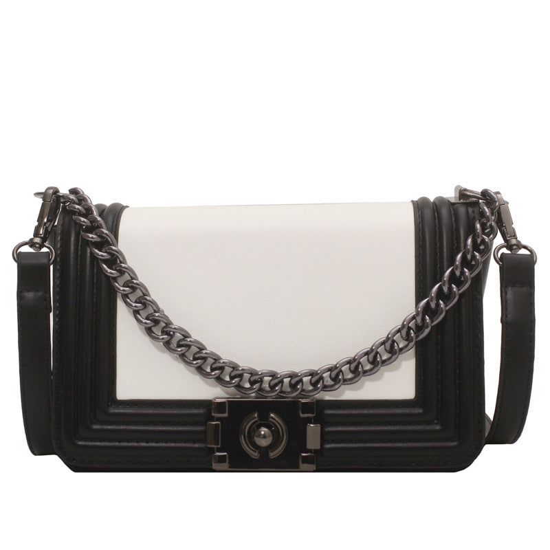 Contrast colour Square crossbody women Bag