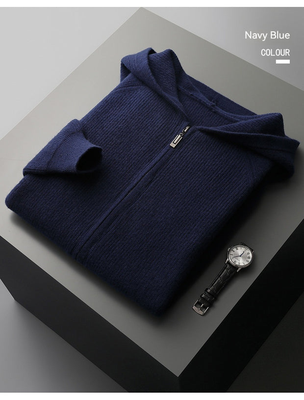 Men Pure Wool Zipper Hoodies