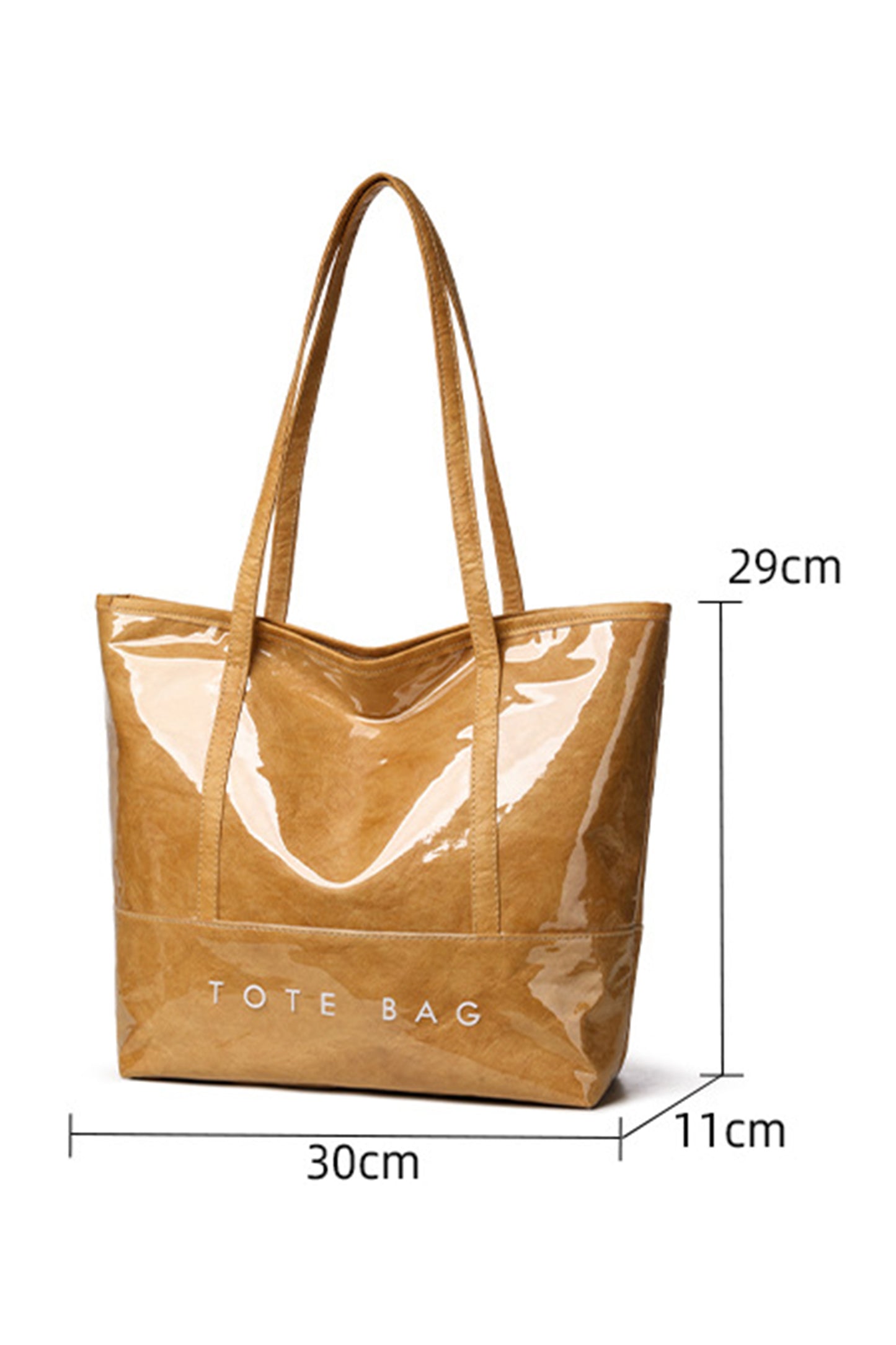 Camel Retro Letter Print Waterproof PVC Tote Bag