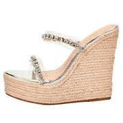 Women's Rhinestone Strap Wedge