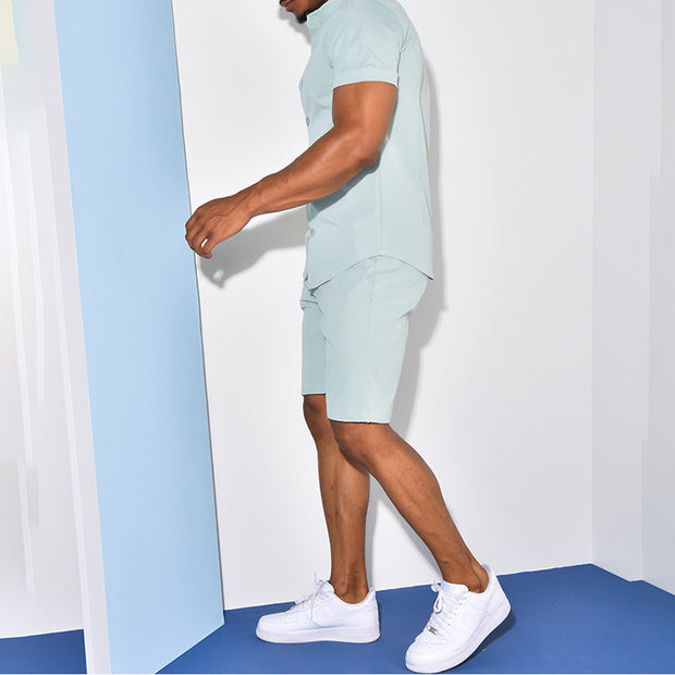 Short Sleeve Two-piece Set For Men