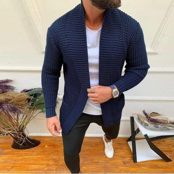 Striped Casual Knitted Cardigan For  Men