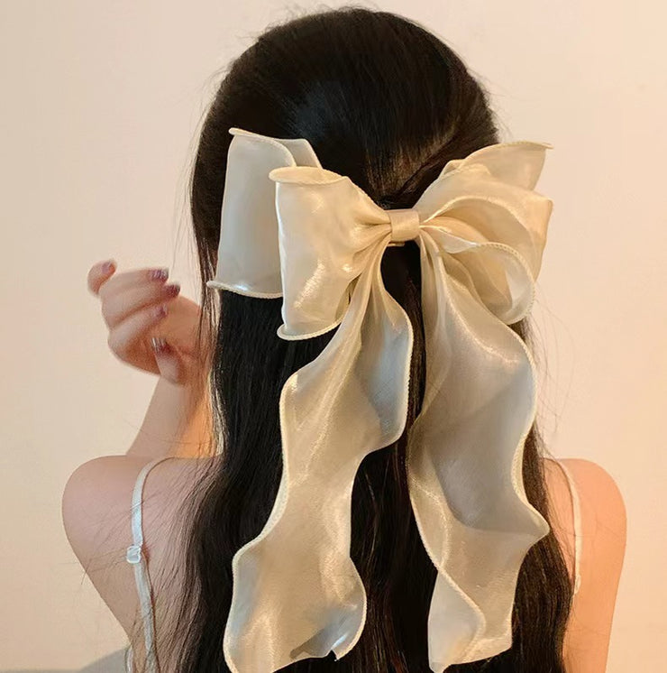 Women's Mesh Spring Bow Clip